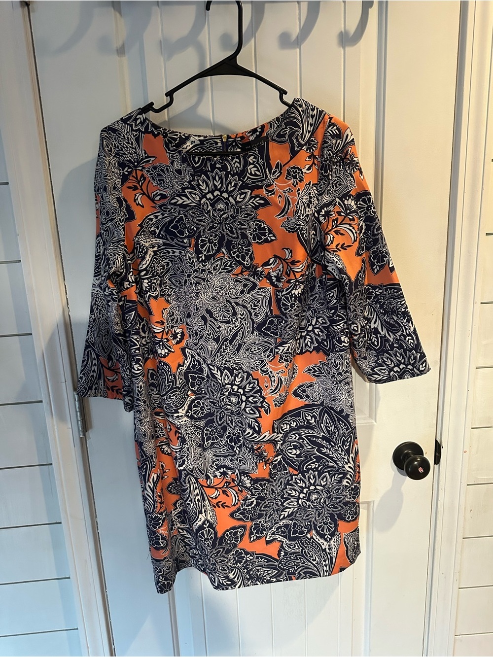 The Limited Orange and Navy Floral Shift Dress wedding guest